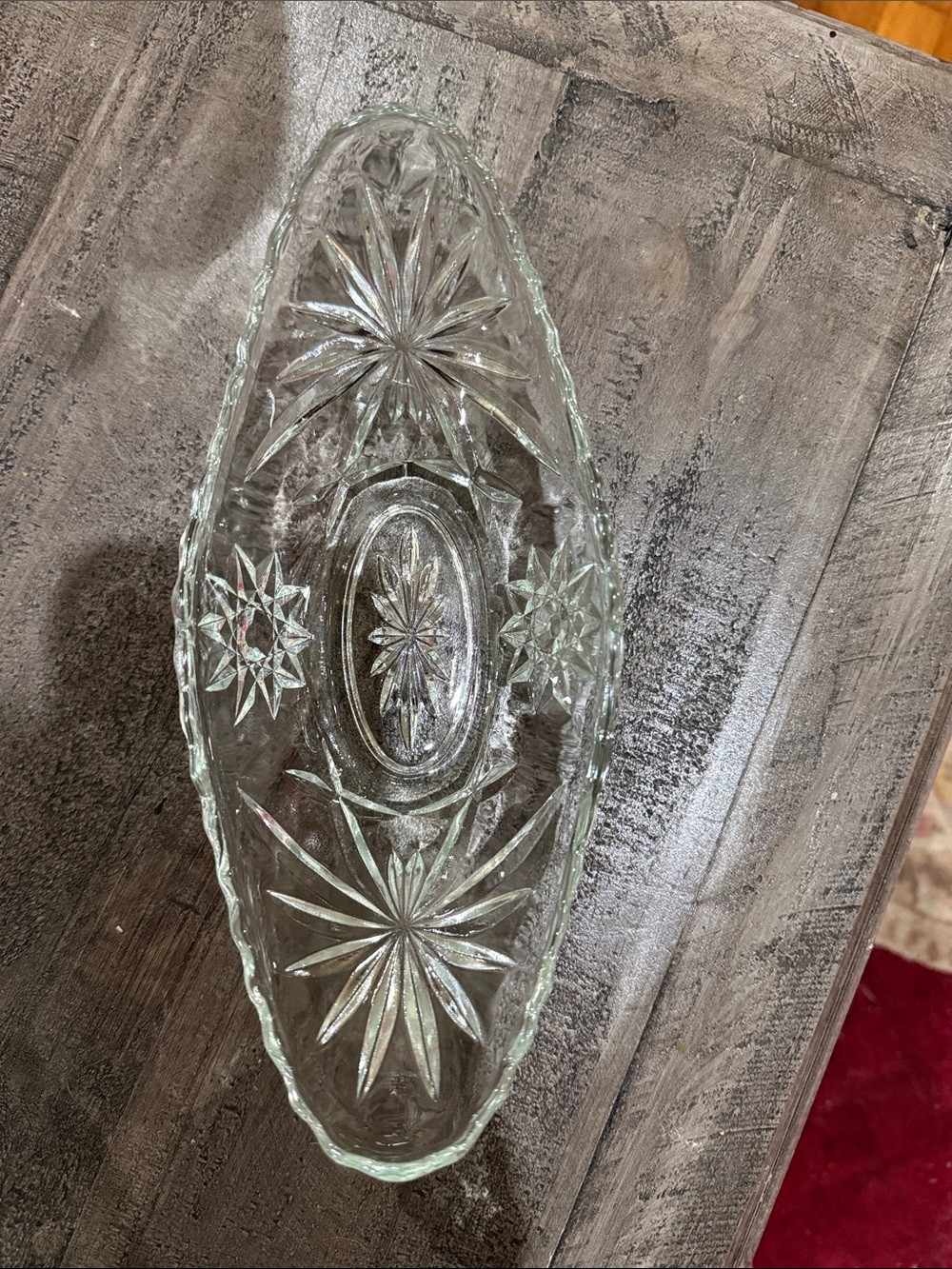 Vintage Clear Pressed Glass Dish